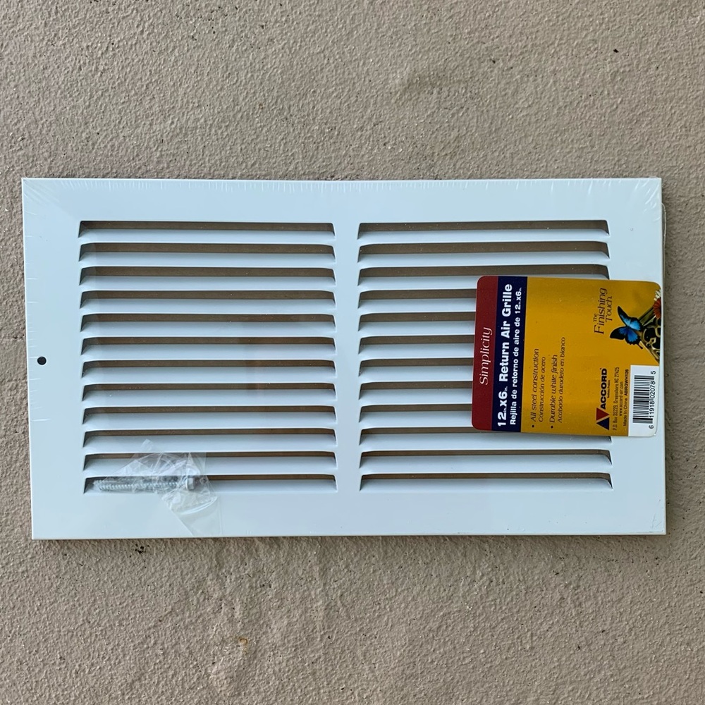 12.5 x 6 Return Air Grille Accord Brand